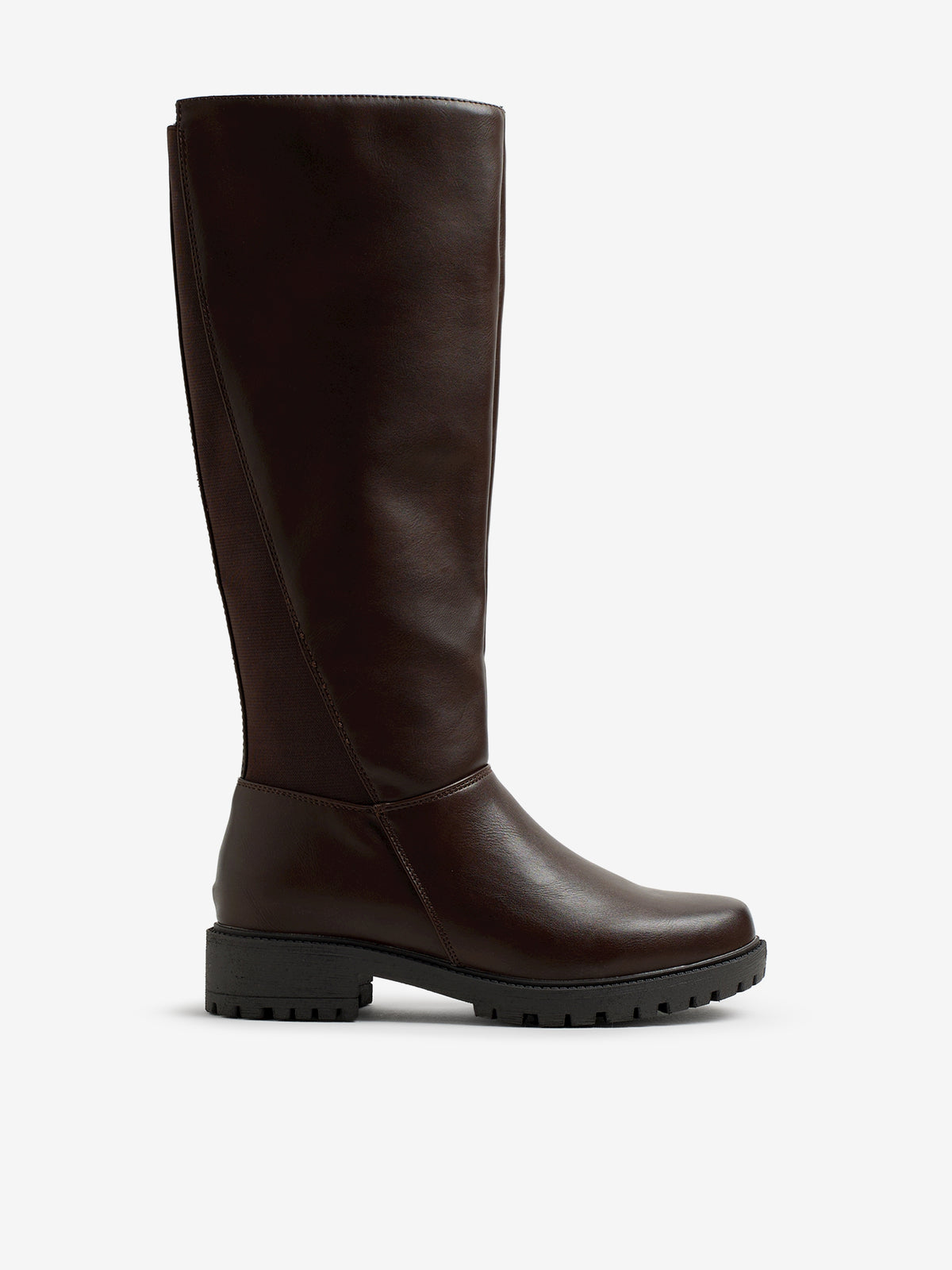 botas planas Mujer Bota alta marron 01