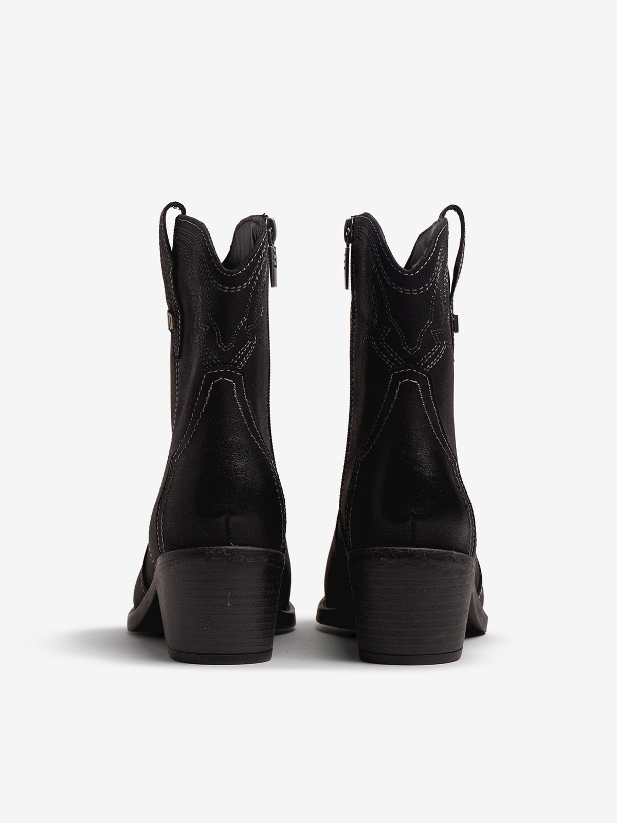 botines planos Mujer Botines de tacón negro 03