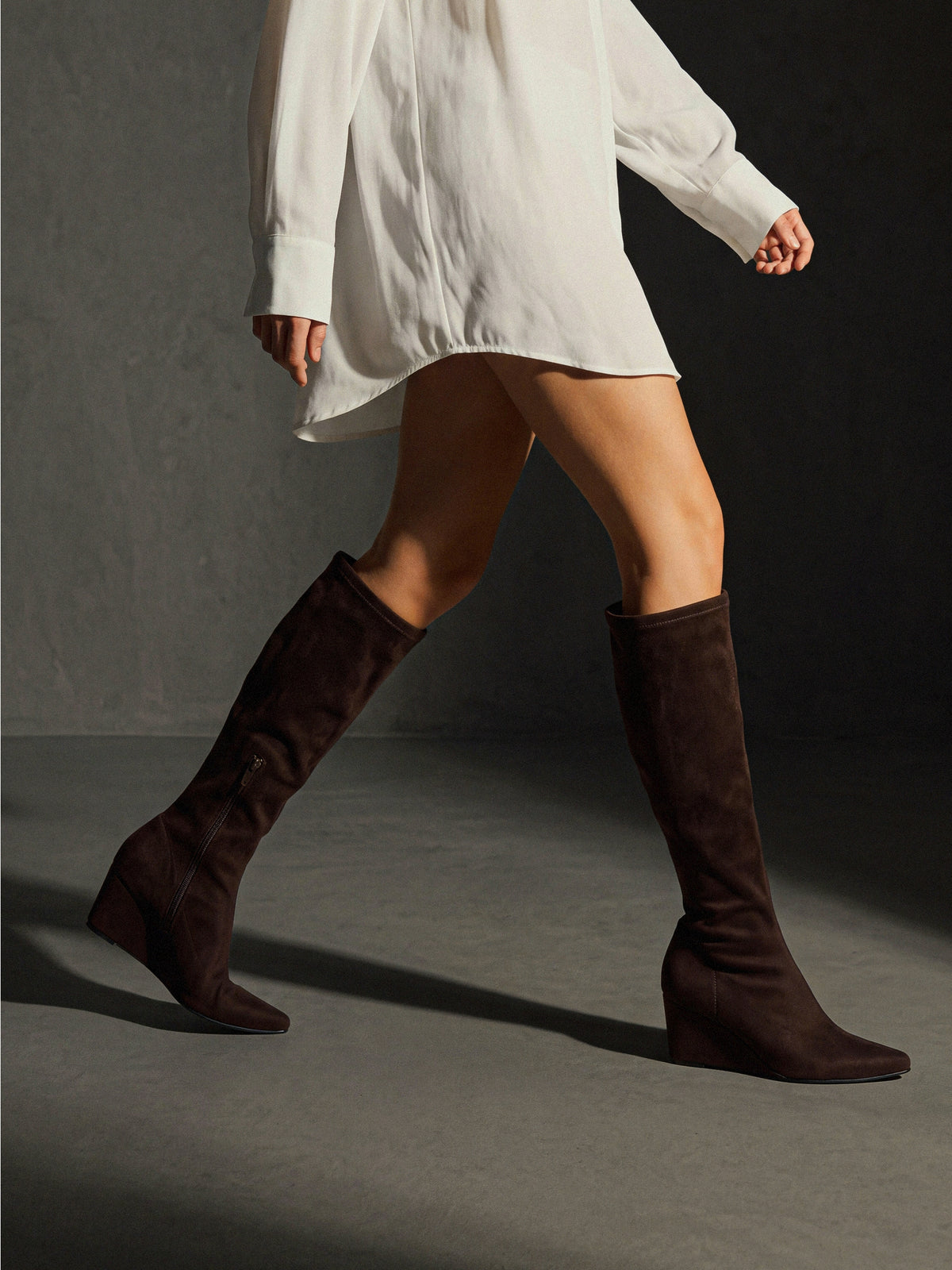 botas de tacón Mujer Botas de cuña marron 02