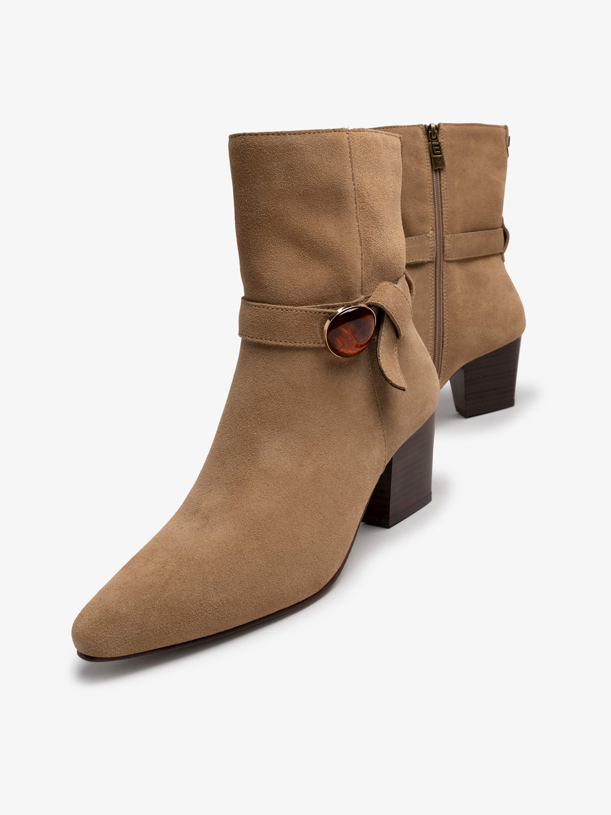 botines de tacón Mujer Botines beige 04