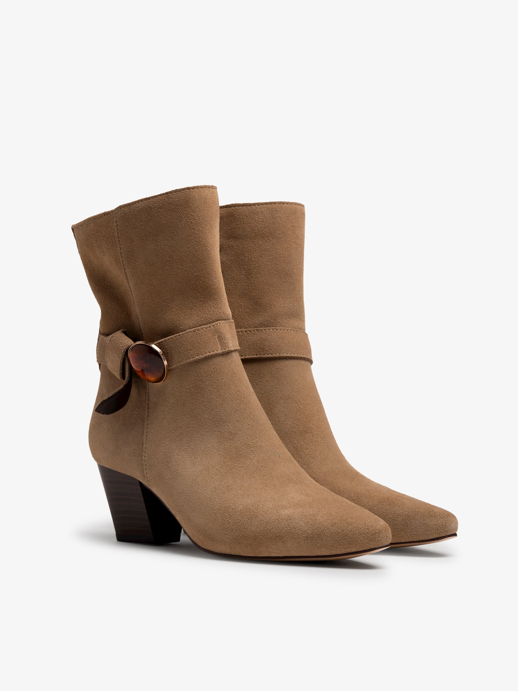 botines de tacón Mujer Botines beige 05