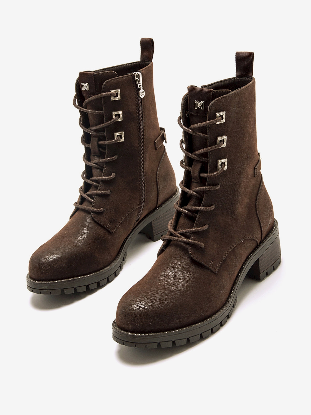 botines de tacón Mujer Botines militares mujer marron 02