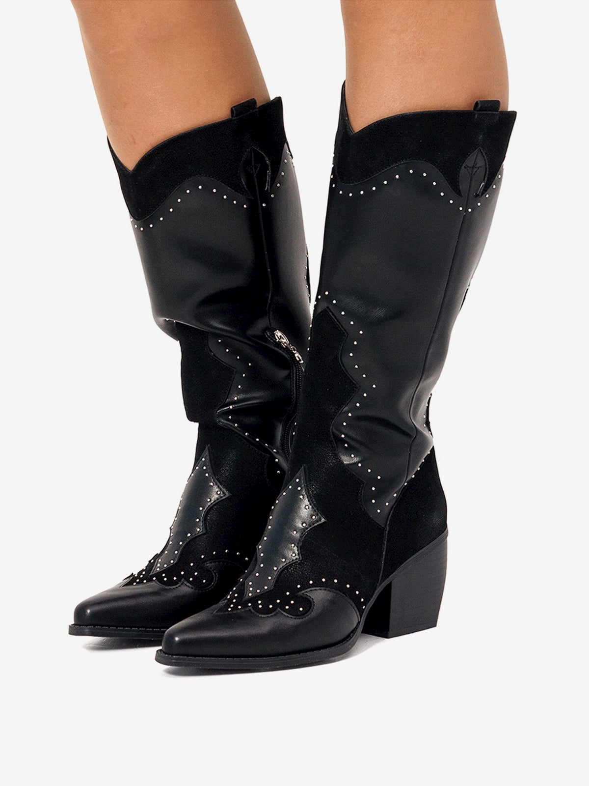 botas de tacón Mujer Botas cowboy mujer negro 03