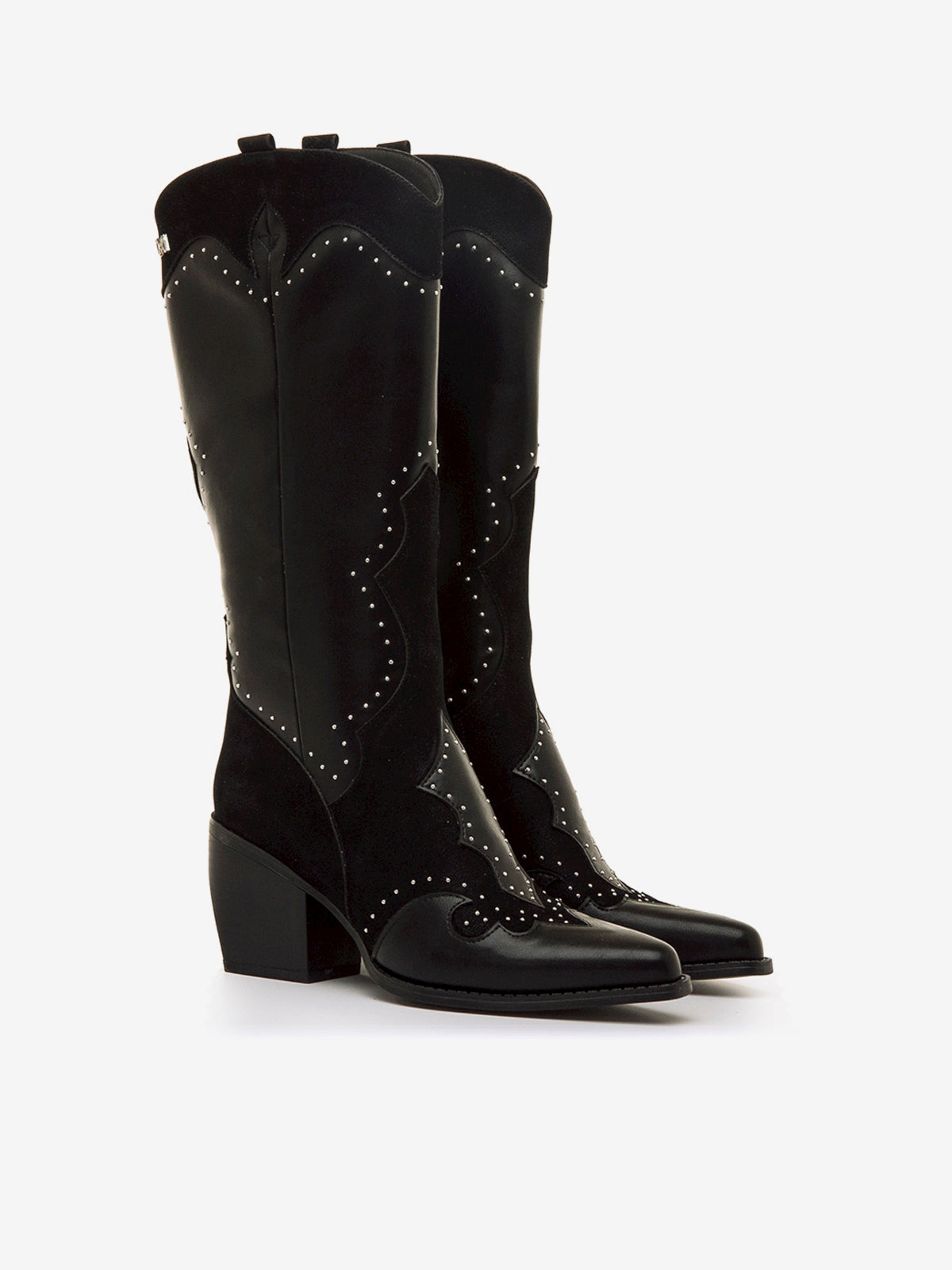 botas de tacón Mujer Botas cowboy mujer negro 05