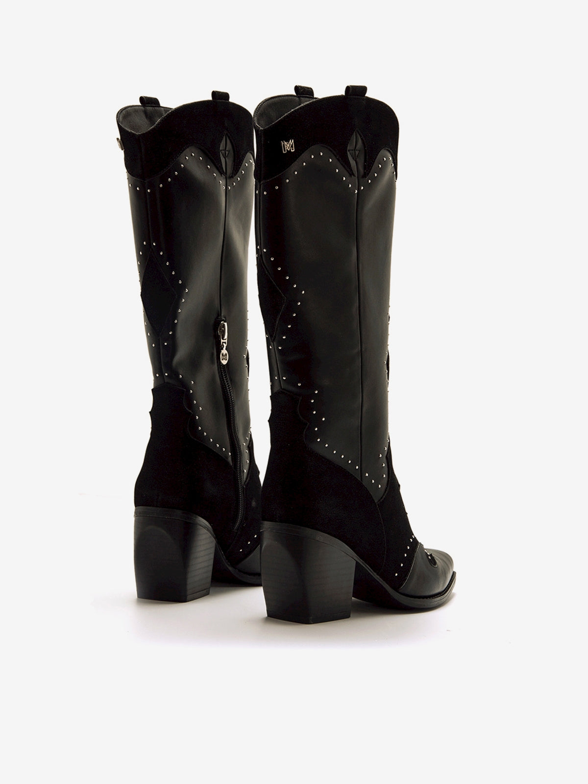 botas de tacón Mujer Botas cowboy mujer negro 07