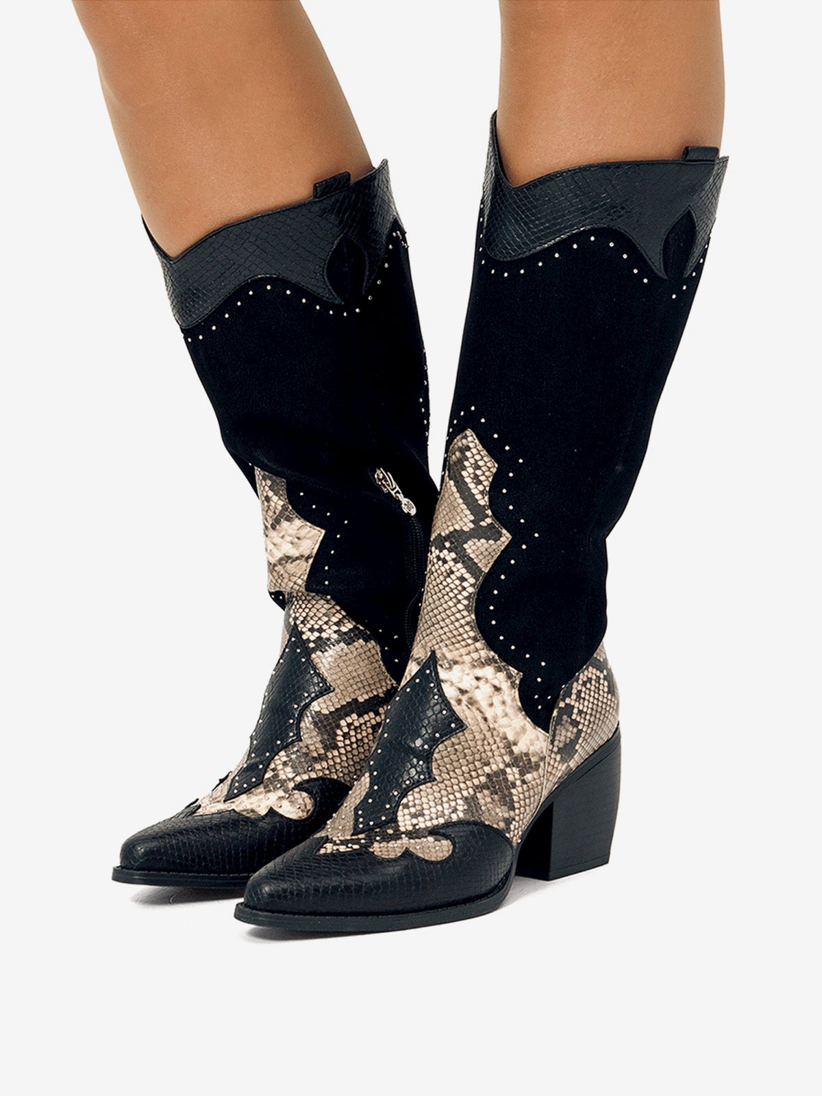 botas de tacón Mujer Botas cowboy mujer negro 03
