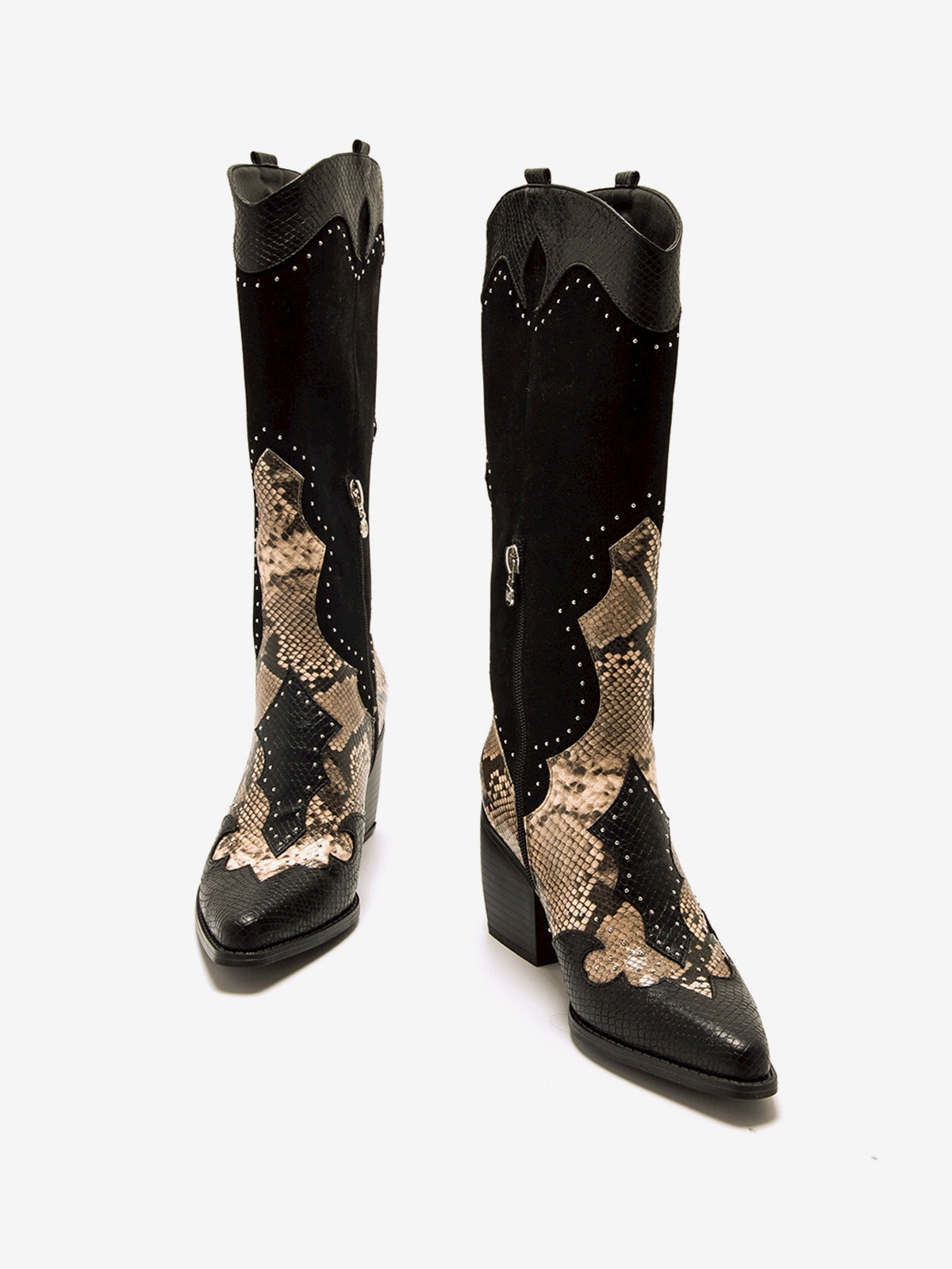 botas de tacón Mujer Botas cowboy mujer negro 06