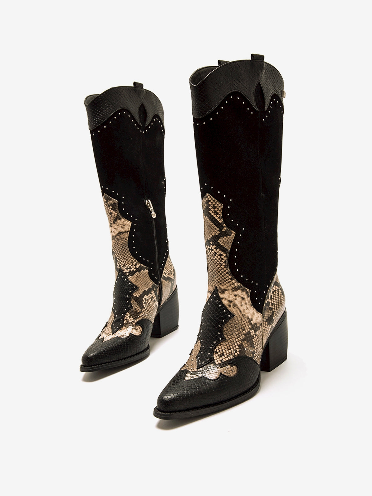 botas de tacón Mujer Botas cowboy mujer negro 07