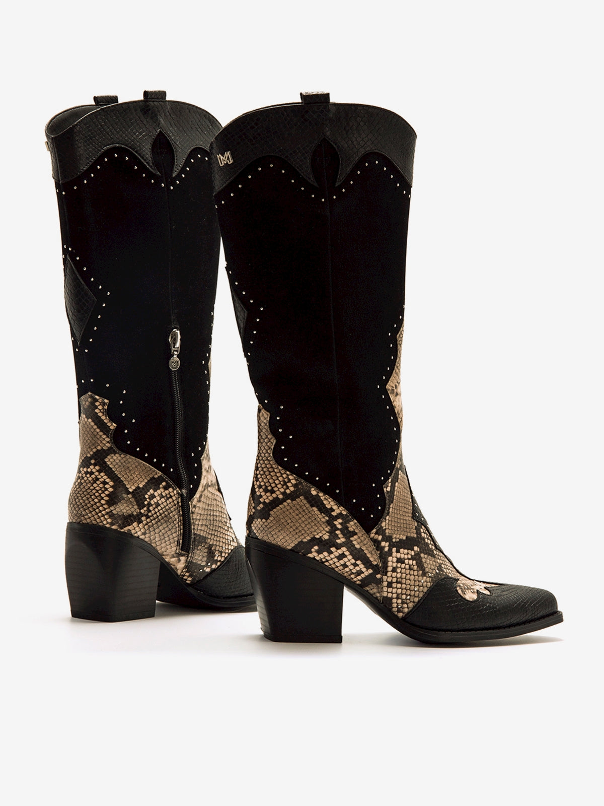 botas de tacón Mujer Botas cowboy mujer negro 08