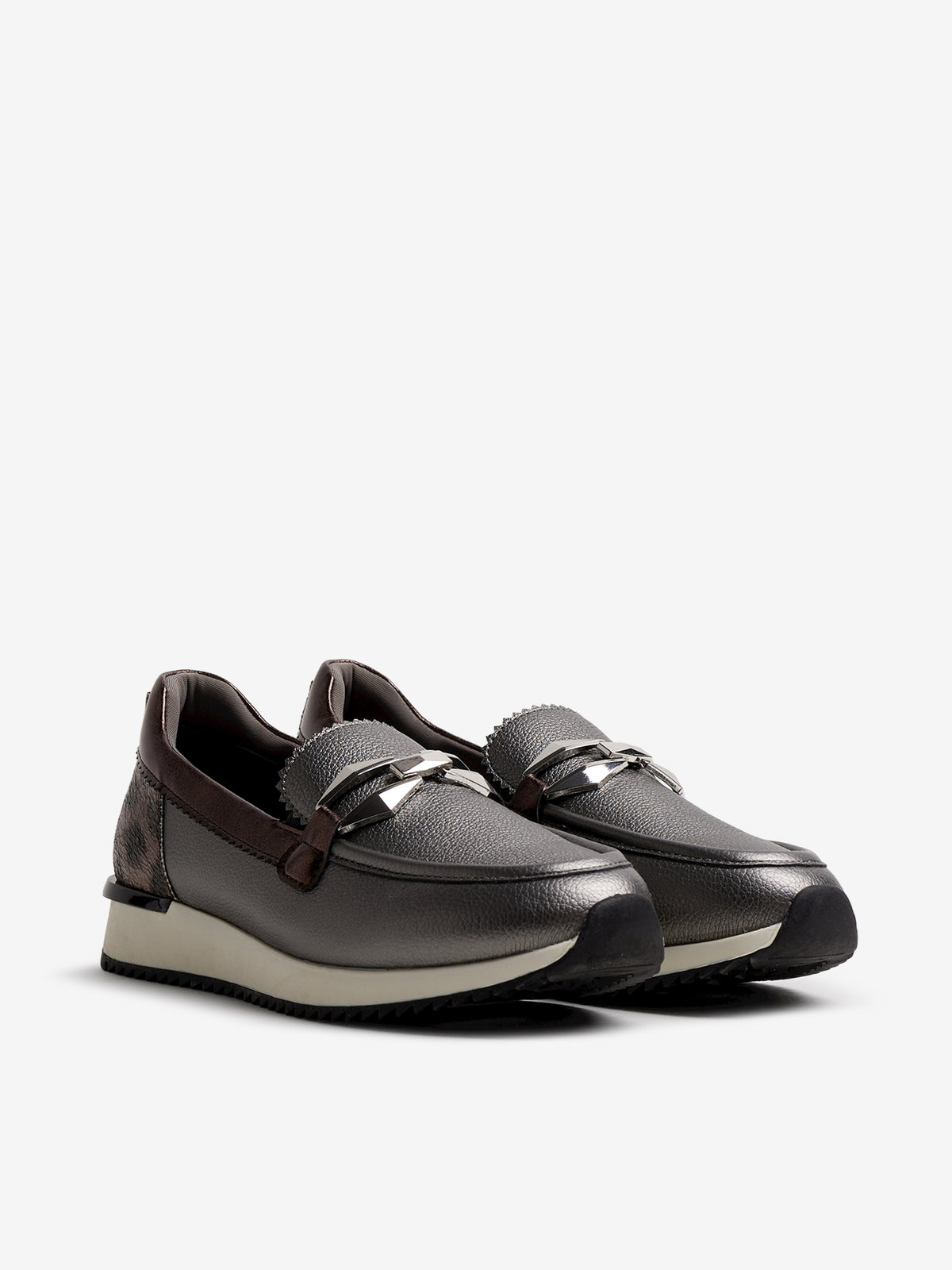 zapatos planos Mujer Mocasines deportivos gris 05