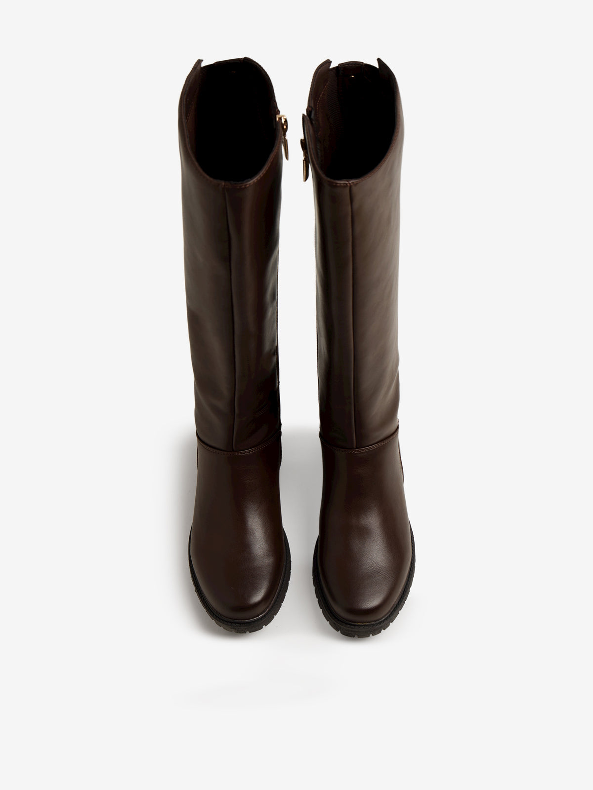 botas planas Mujer Bota alta marron 02