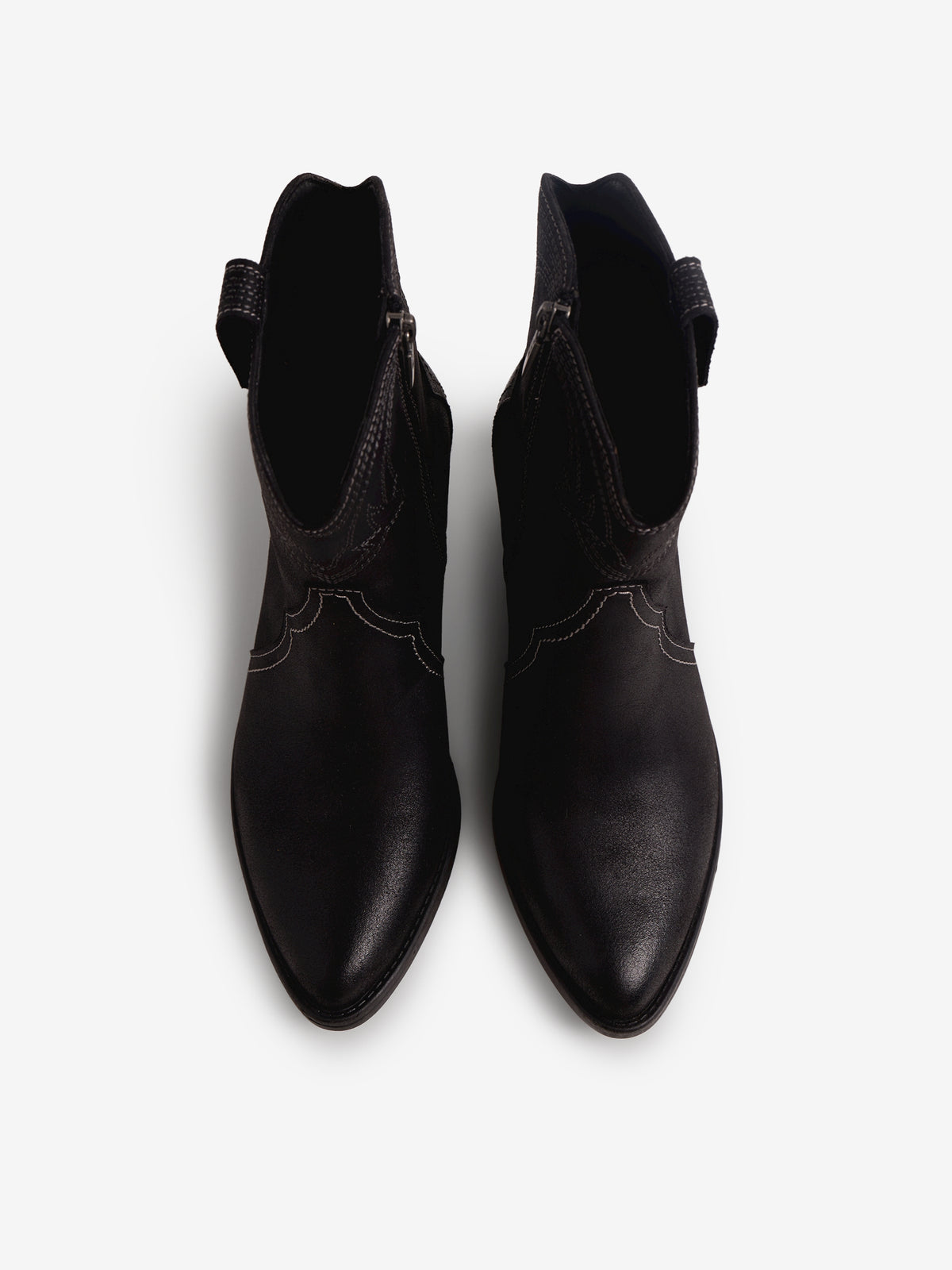 botines planos Mujer Botines de tacón negro 02