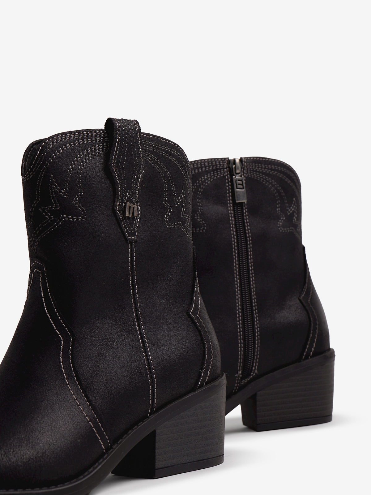 botines planos Mujer Botines de tacón negro 04