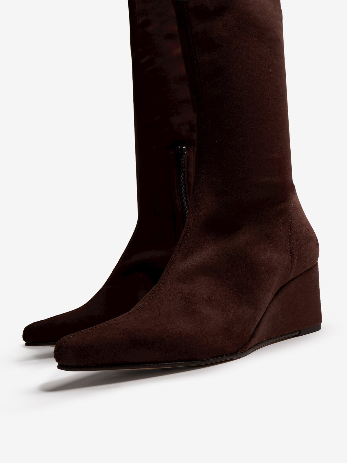 botas de tacón Mujer Botas de cuña marron 05
