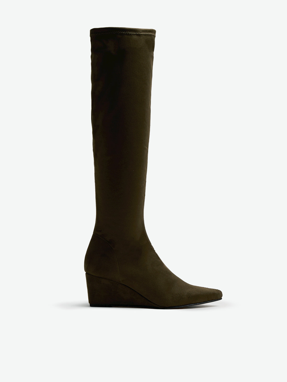 botas de tacón Mujer Botas de cuña verde 01