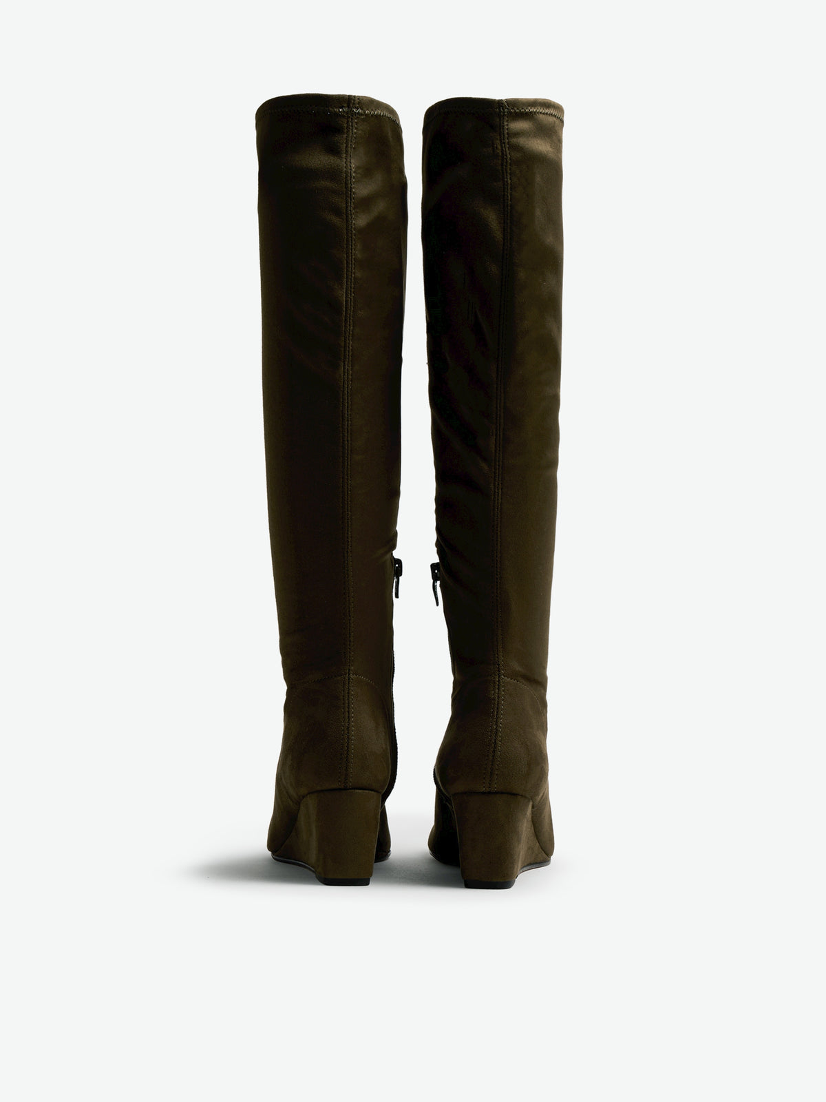 botas de tacón Mujer Botas de cuña verde 04