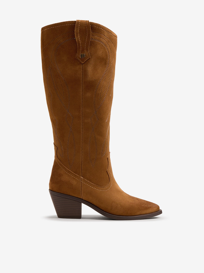 botas de tacón Mujer Botas cowboy marron 01