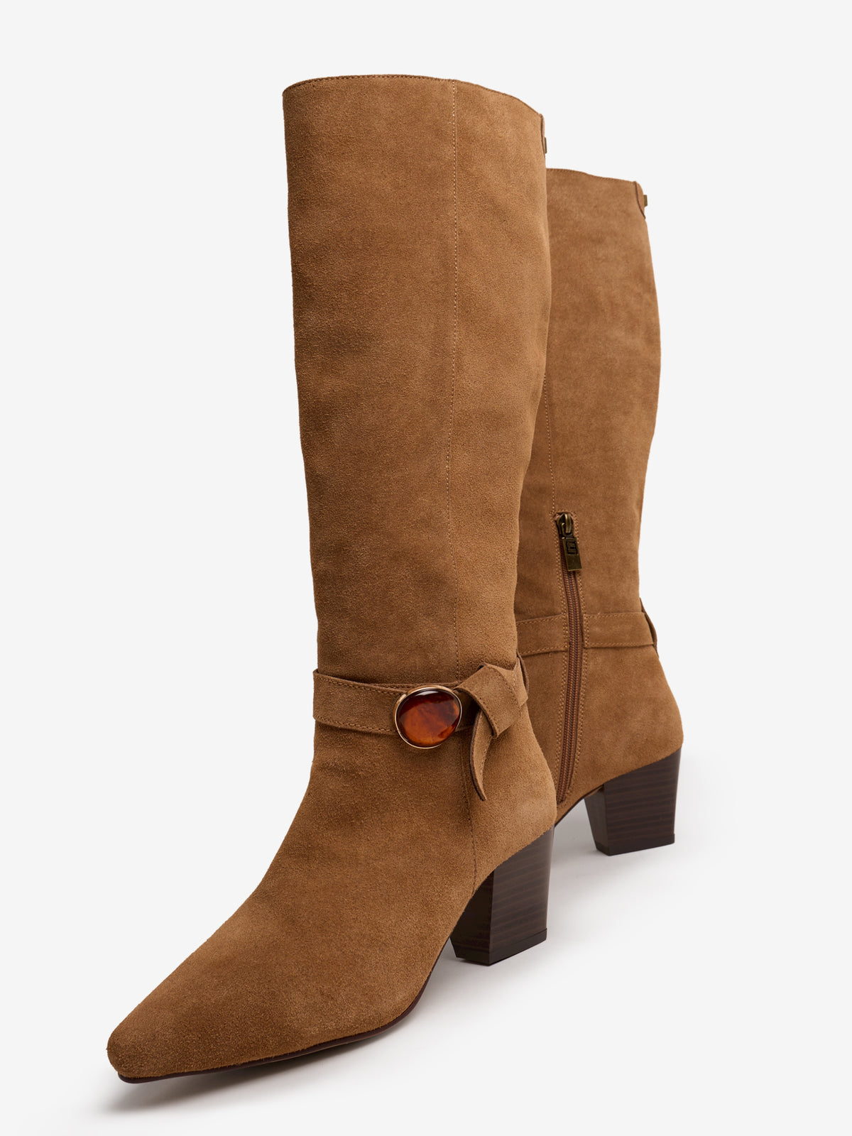 botas de tacón Mujer Botas beige 04
