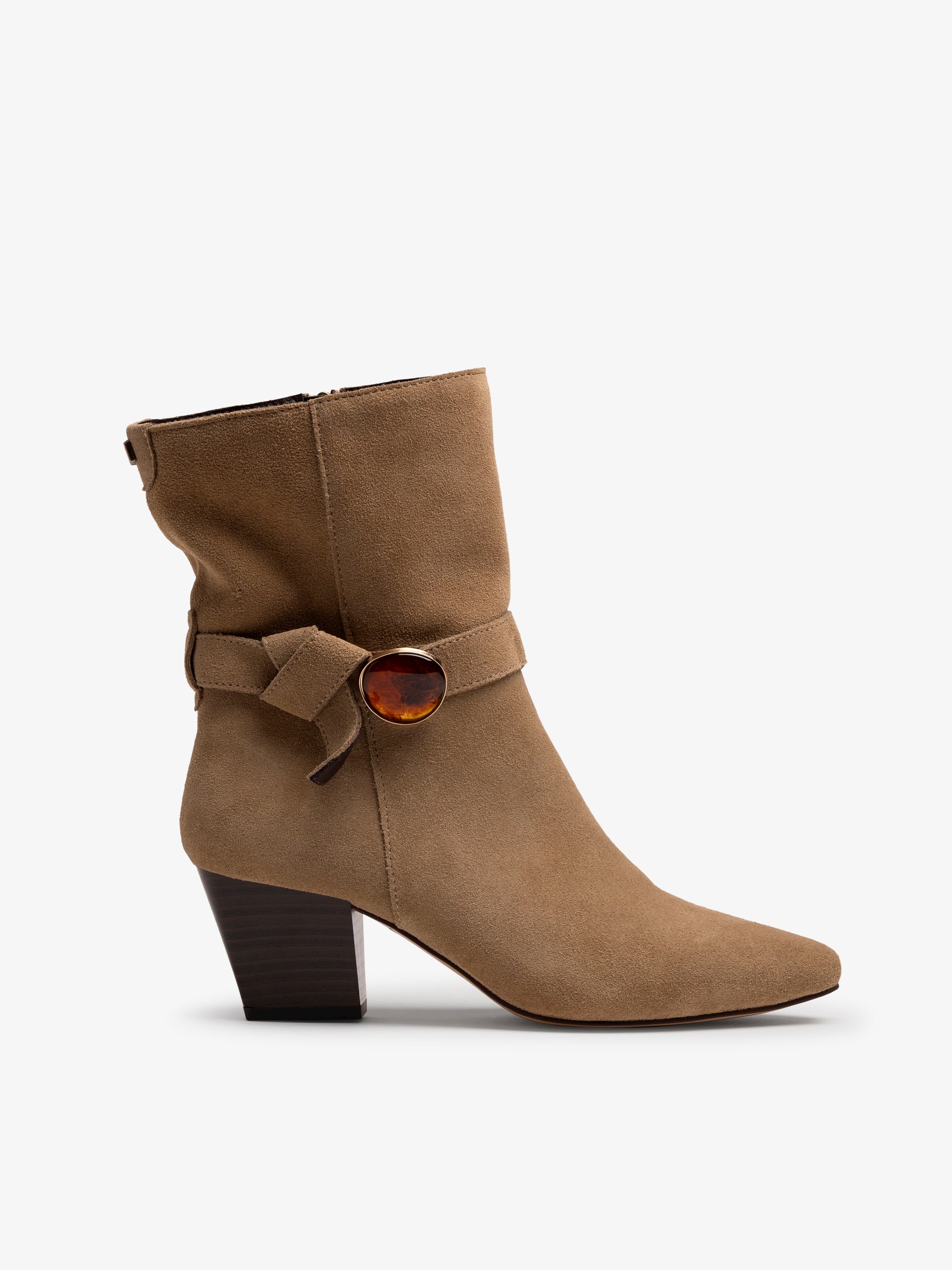 botines de tacón Mujer Botines beige 01