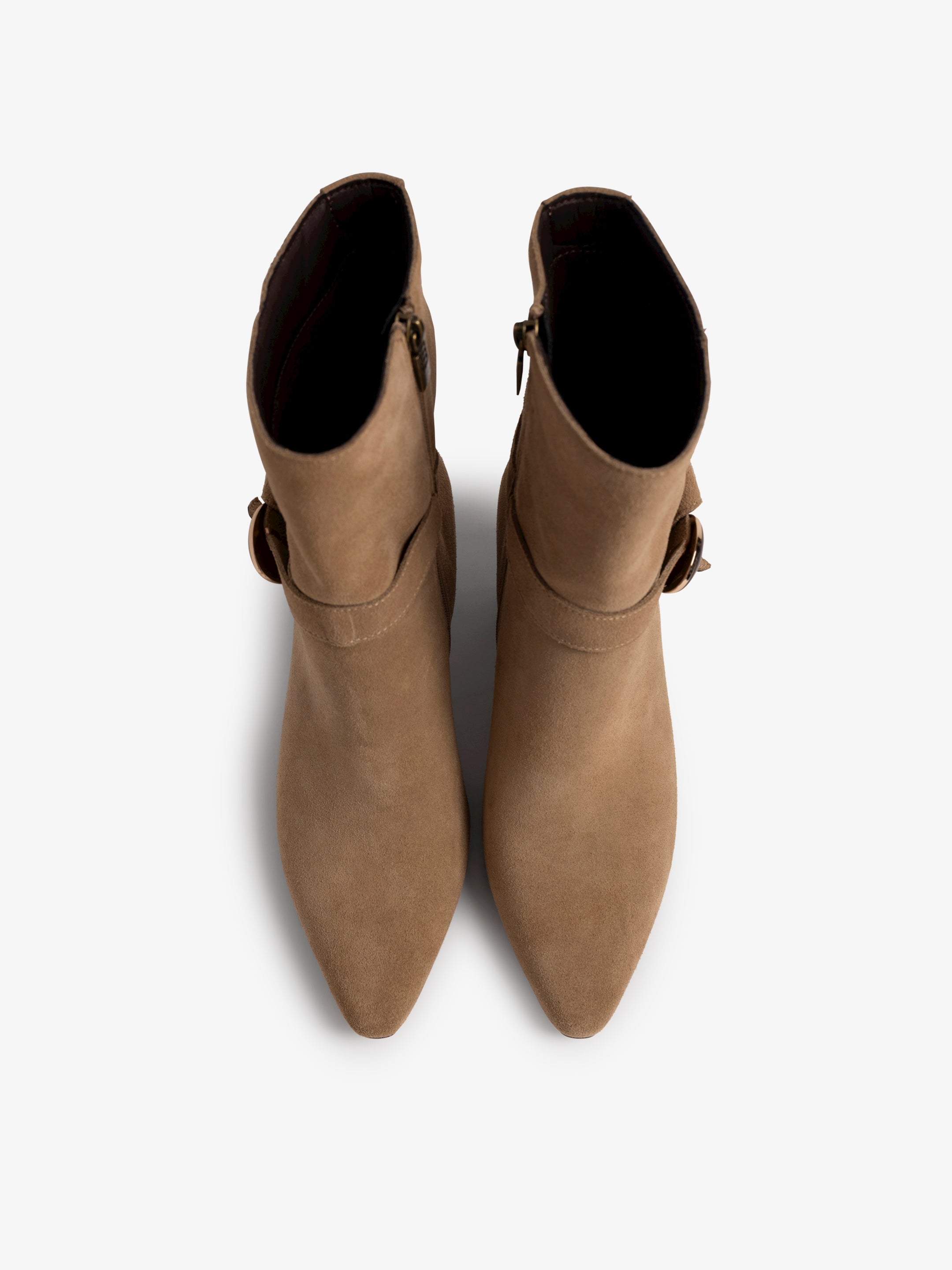botines de tacón Mujer Botines beige 02