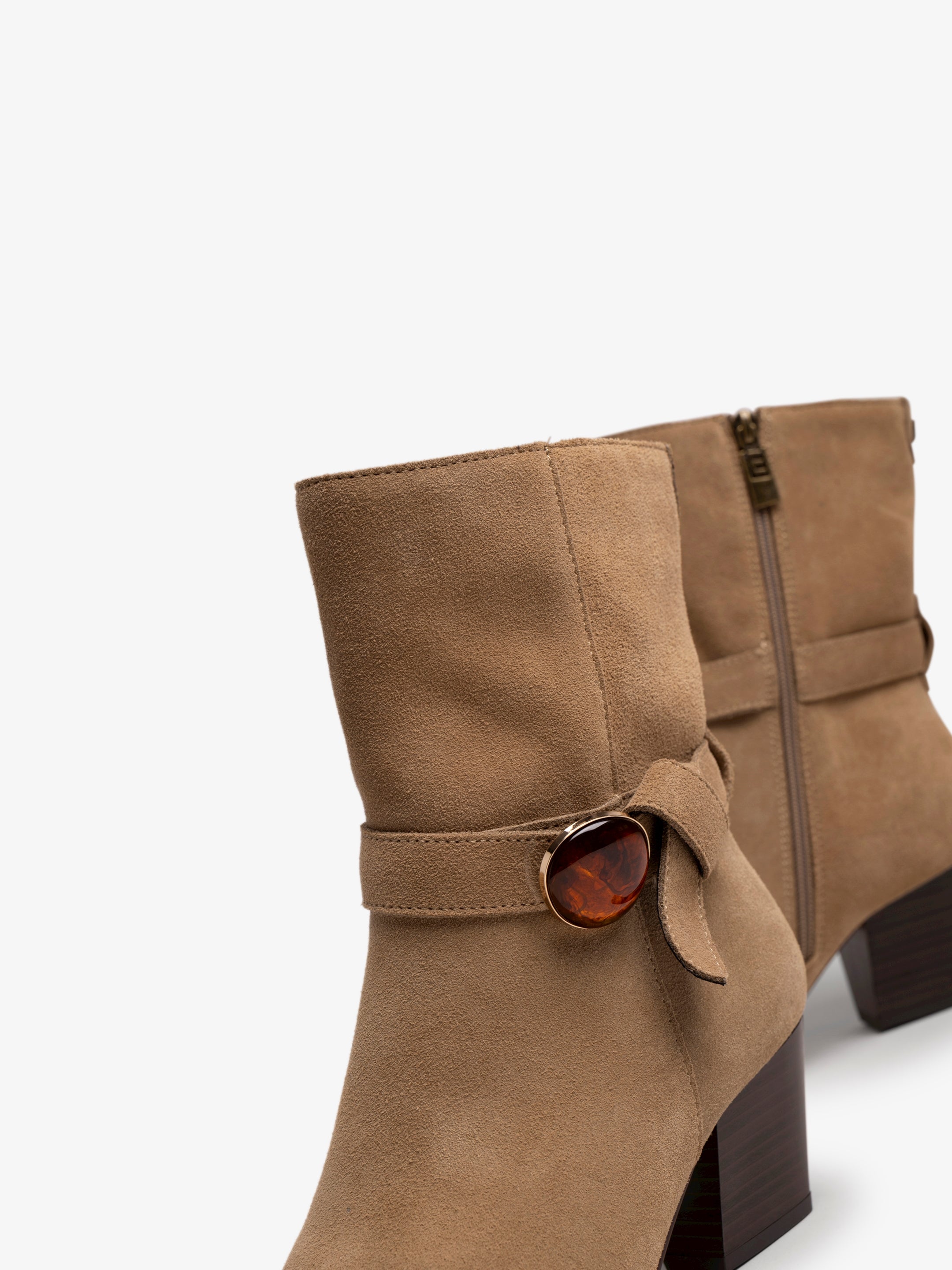 botines de tacón Mujer Botines beige 06