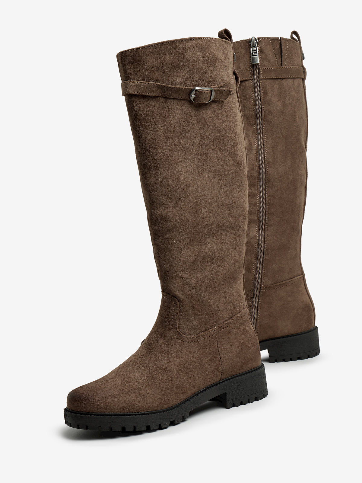 botas planas Mujer Bota alta marron 04