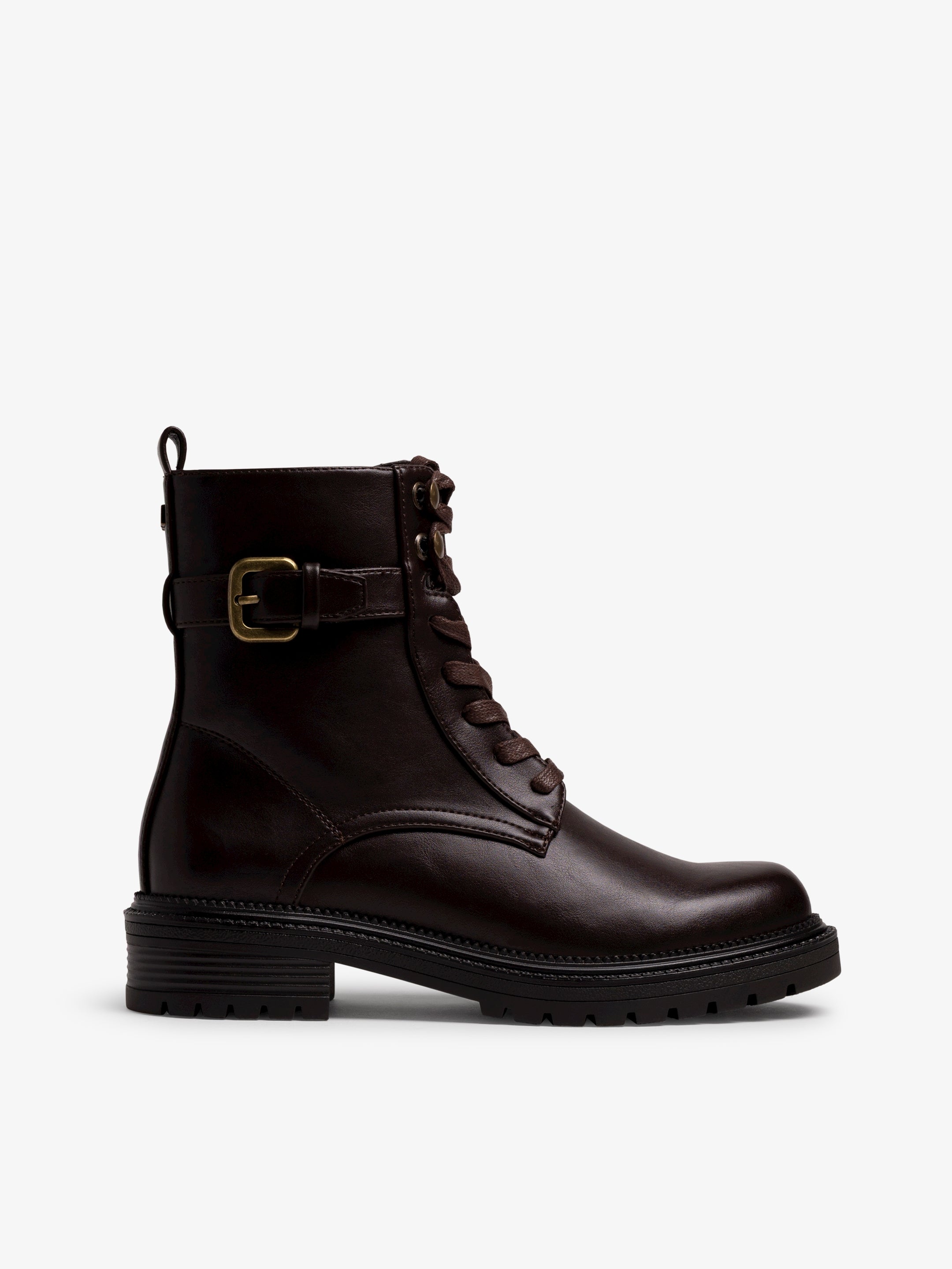 botas planas Mujer Botines marron 01