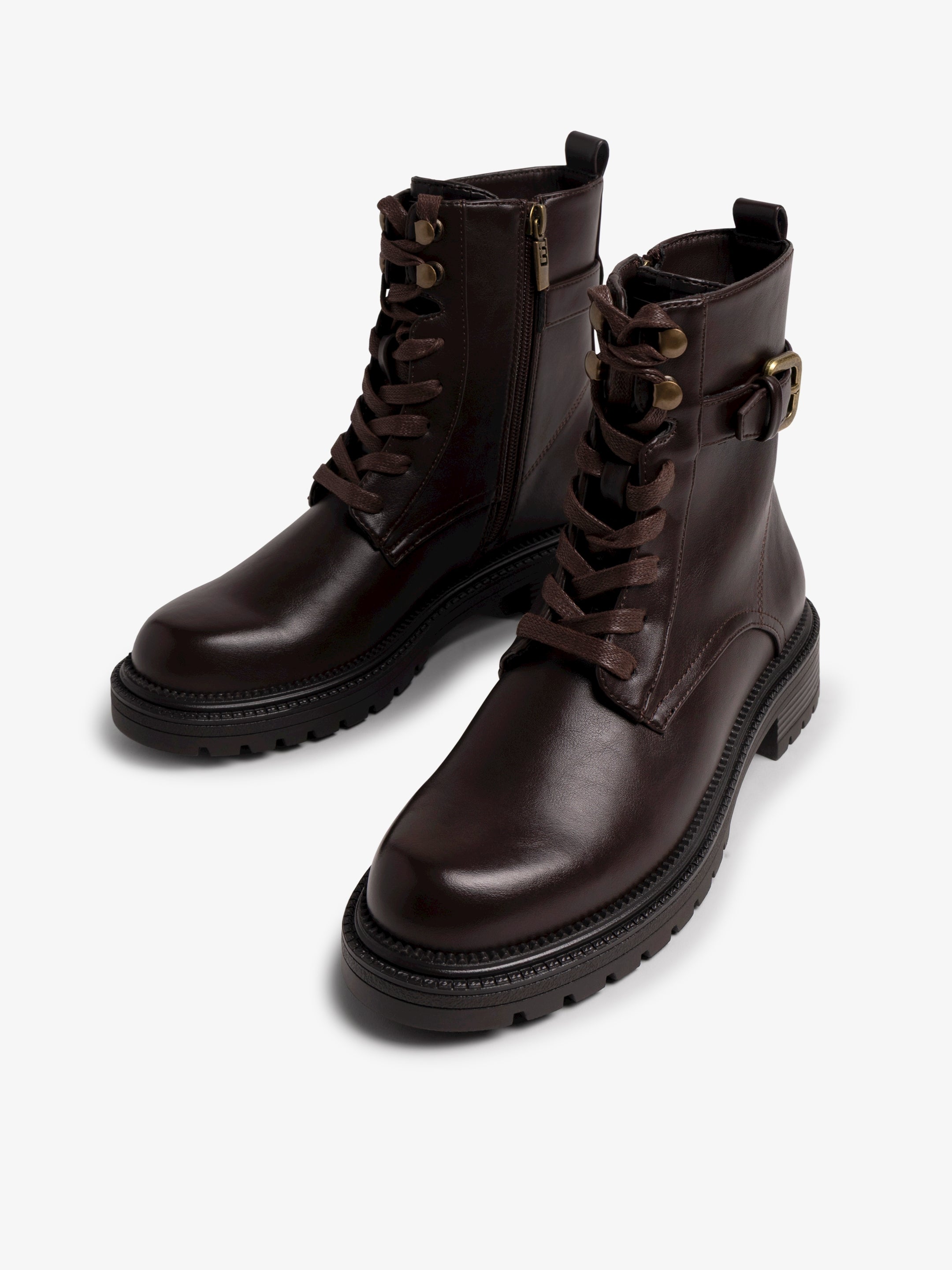 botas planas Mujer Botines marron 04