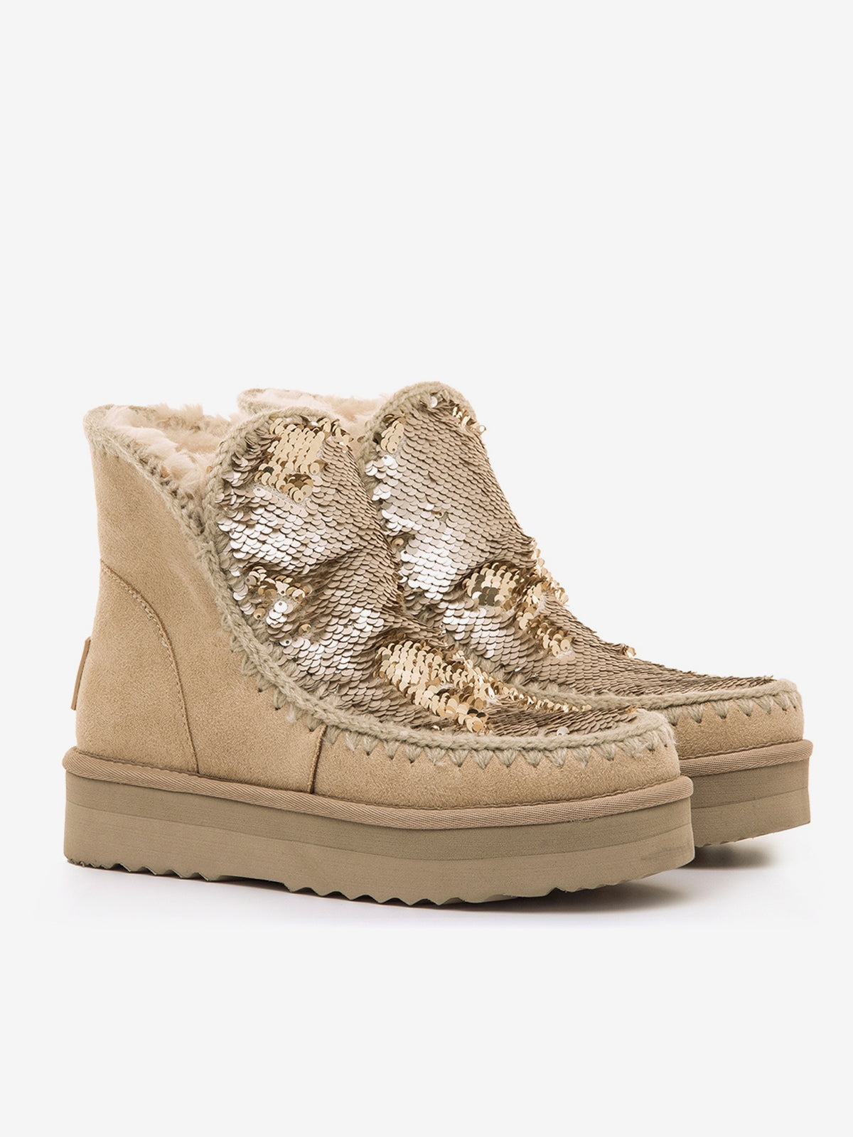 botines planos Mujer Botines apreski beige 05