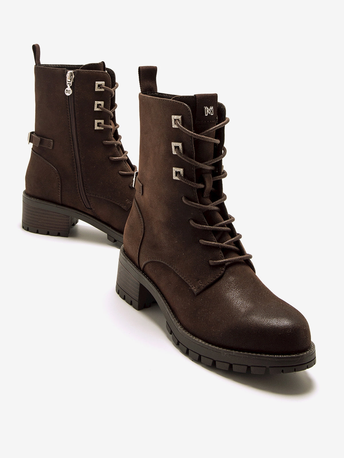 botines de tacón Mujer Botines militares mujer marron 06