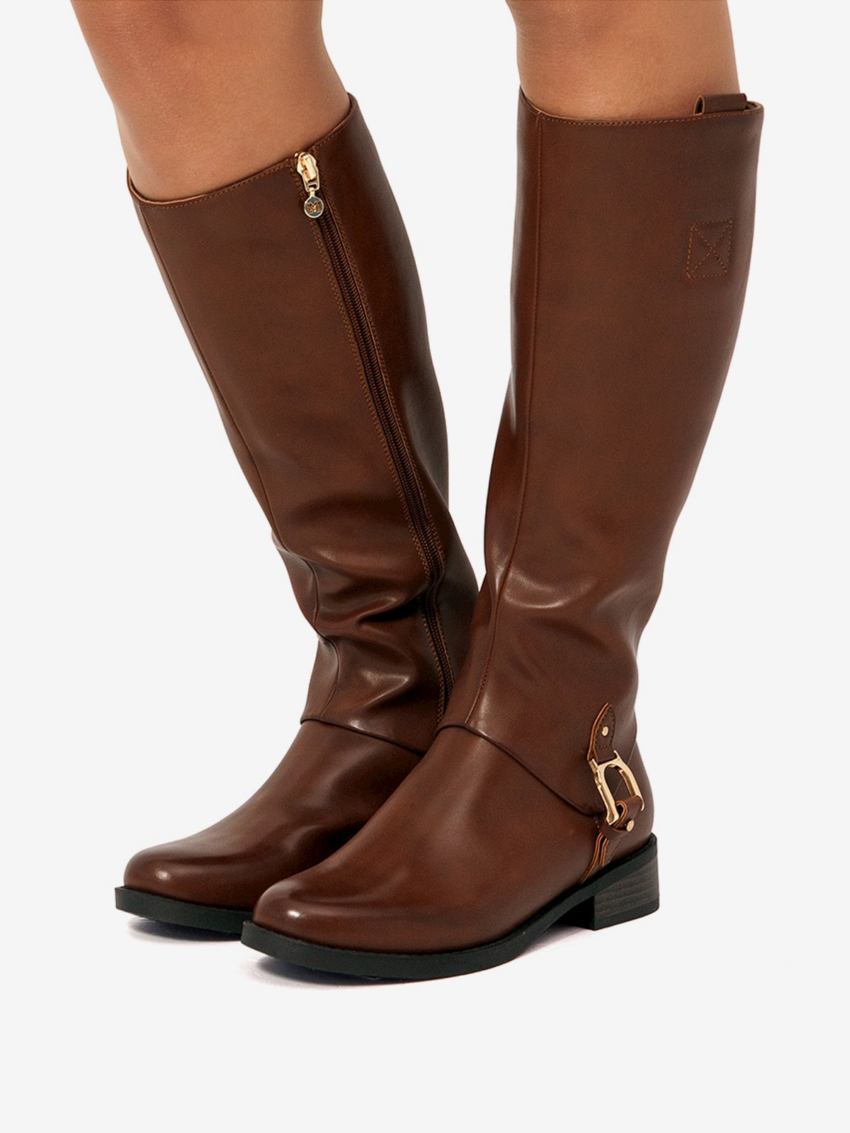 botas planas Mujer Botas para mujer marron 03