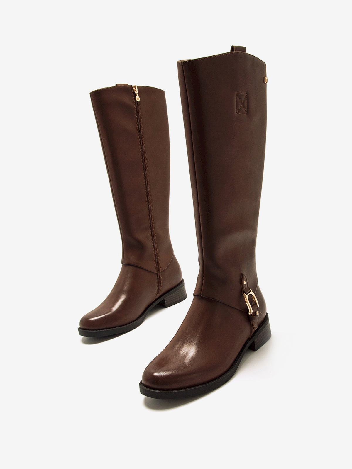 botas planas Mujer Botas para mujer marron 06