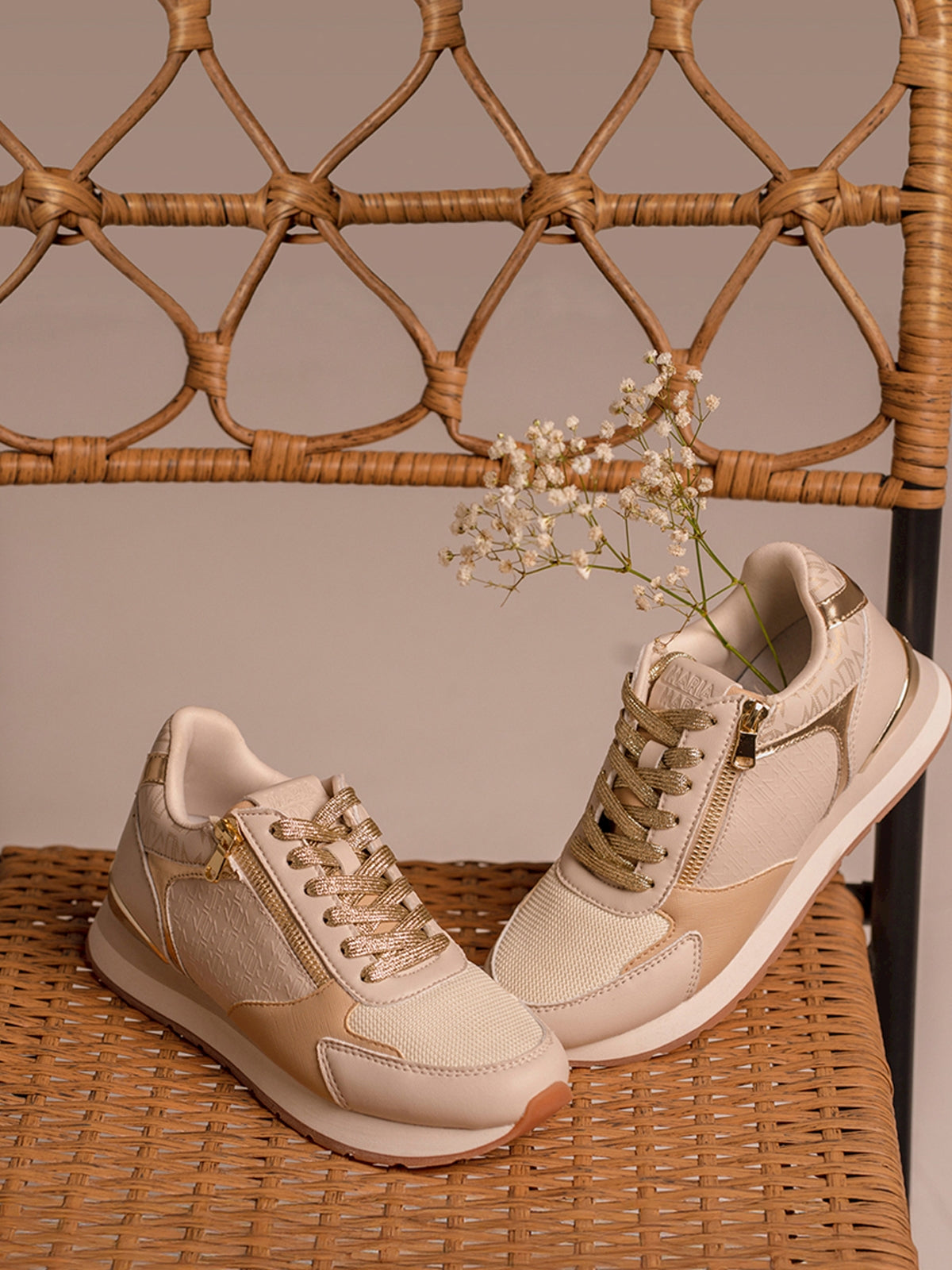zapatillas Mujer Zapatillas para mujer beige 02