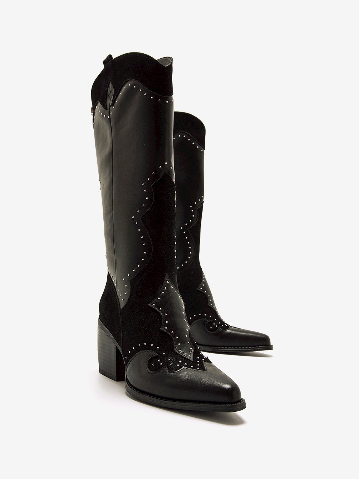 botas de tacón Mujer Botas cowboy mujer negro 04