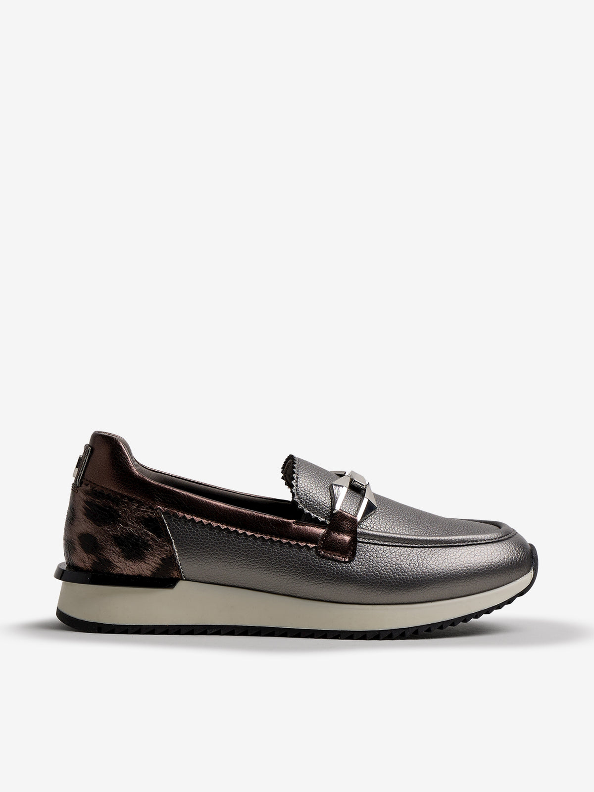 zapatos planos Mujer Mocasines deportivos gris 01