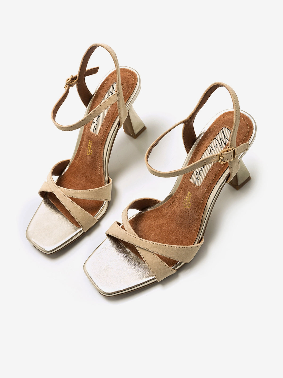 sandalias de tacón Mujer Sandalias de tacón beige 03