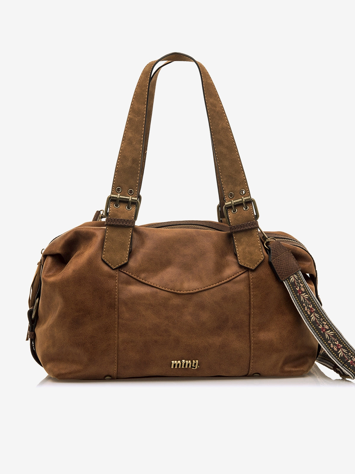 bolsos Mujer Bolso bowling marron 01