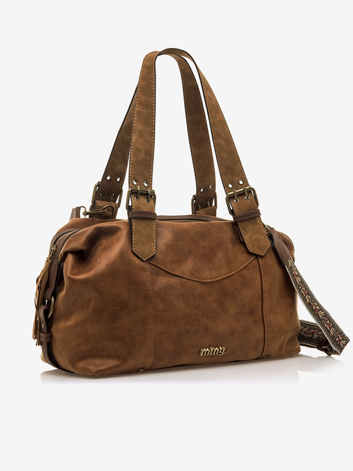 bolsos Mujer Bolso bowling marron 03