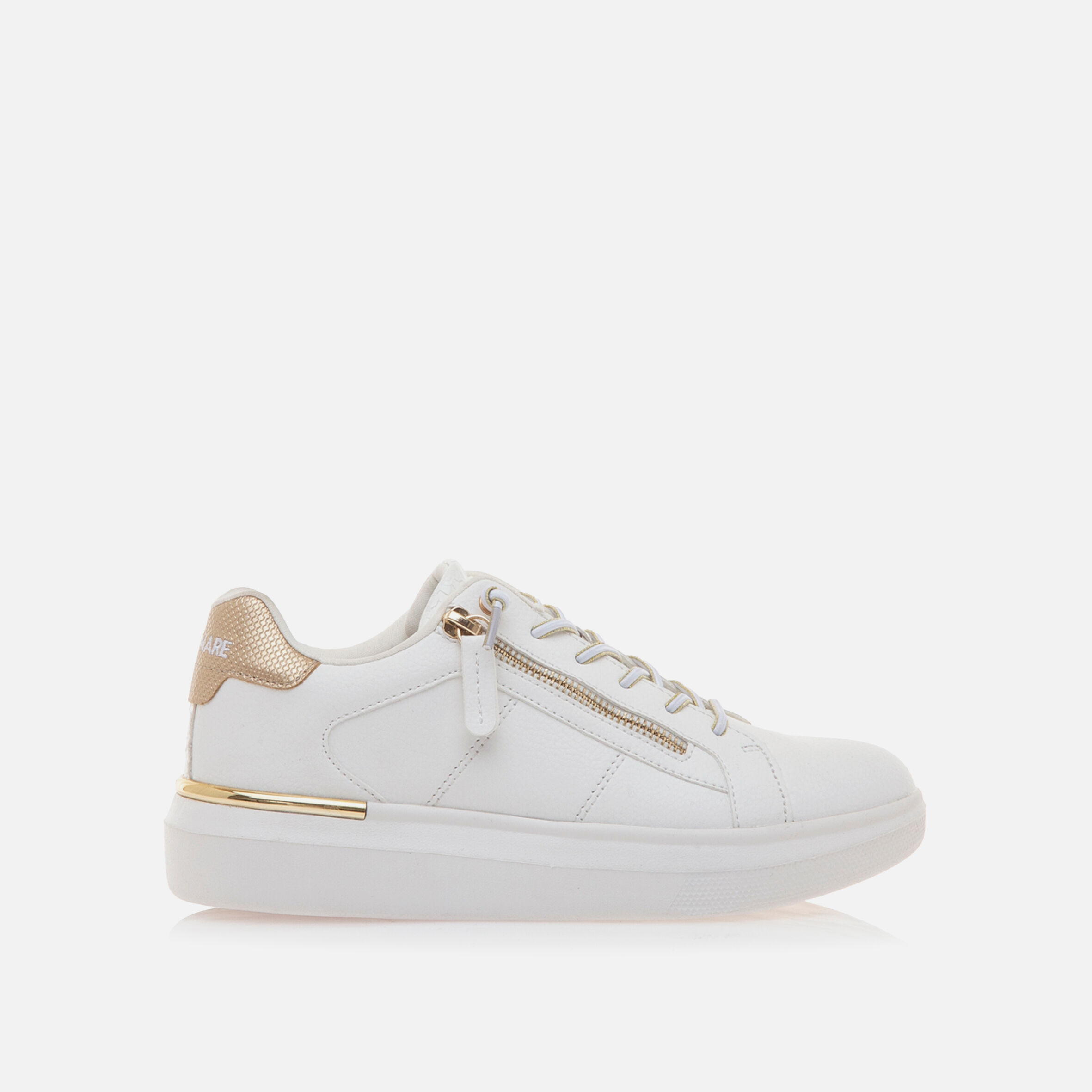 White sneakers gold numbers outlet
