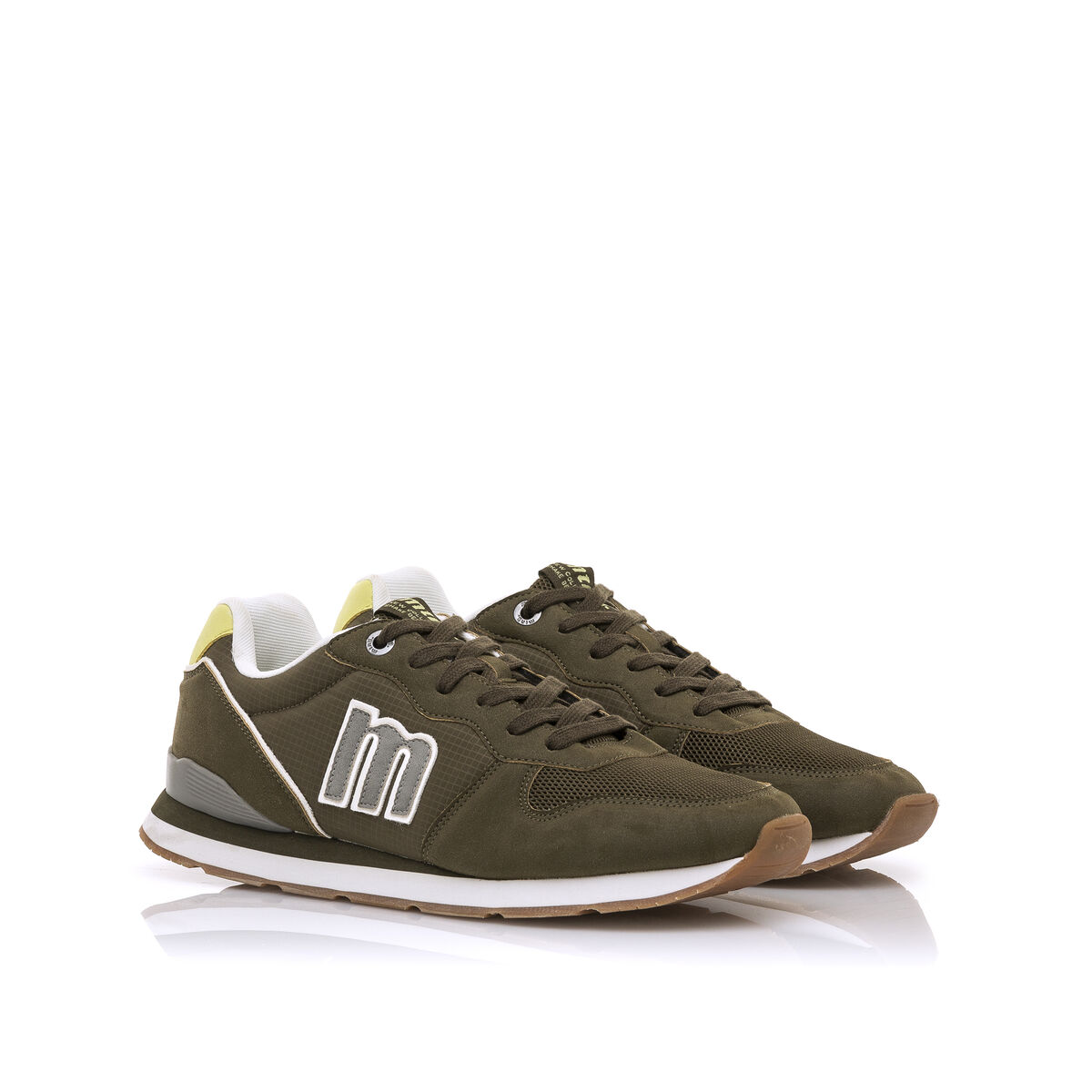 MUSTANG-Zapatilla Deportiva Verde Militar Con Oro pamso.pl