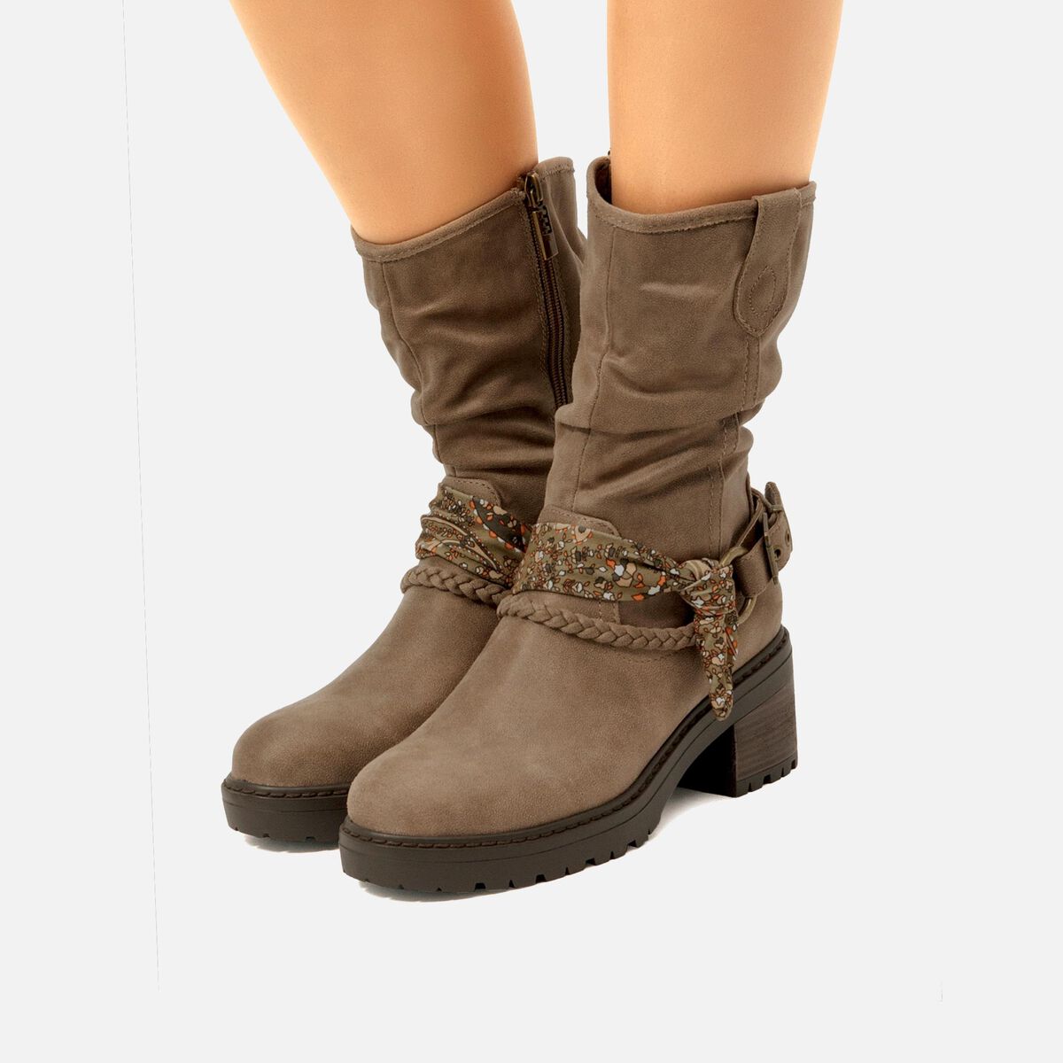 Botas Tacon Botas Cortas Camel Botines De Tacón Alto Mujer Punta