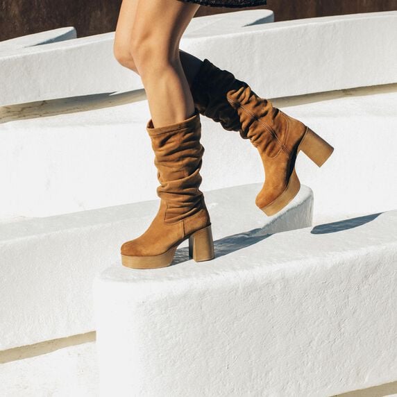 Marrón Botas Camel Mujer Mustang Botines Botas Camel Mustang Boho